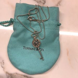 Tiffany Daisy Key Pendant with Chain
